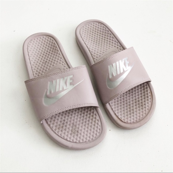 lilac nike slides